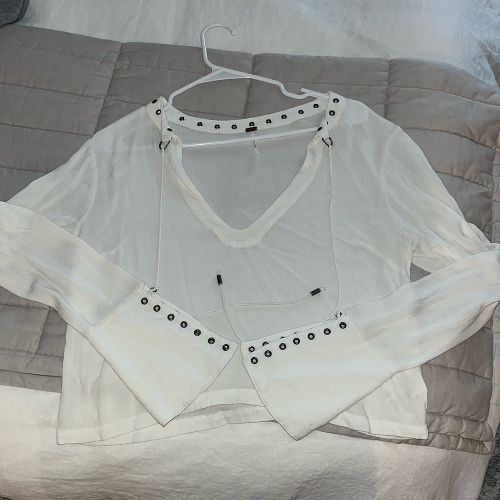 White free people blouse
